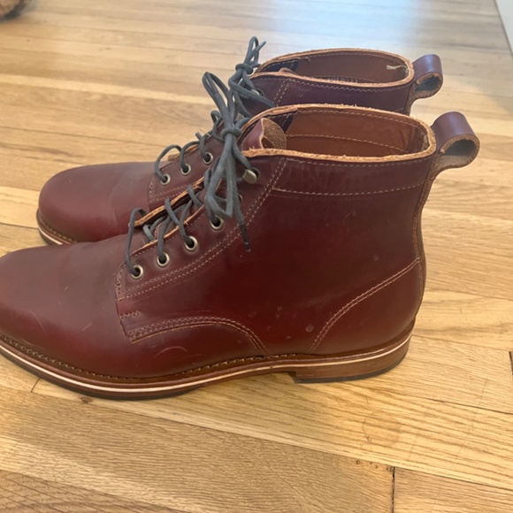 Helm Leather Boots—Zind Mens 10.5D Made in the USA Horween Chromexcel Burgundy - Picture 3 of 5
